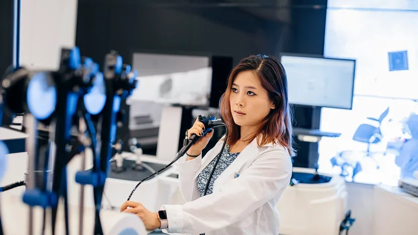 A trainee in the CASIT lab
