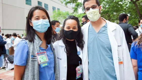 Three doctors pictured at a UCLA Health Day