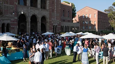 Students Enjoying a Summer Event Outside at Medical School