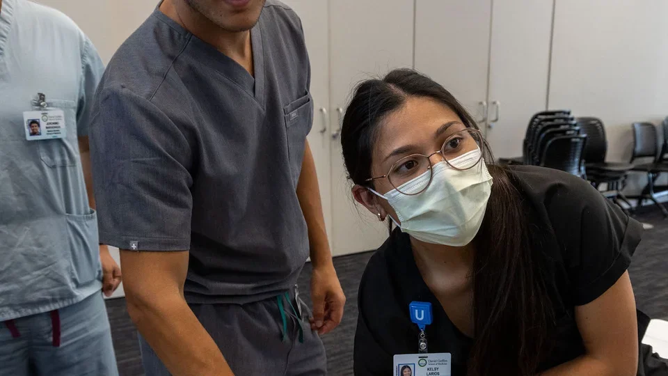 Becoming a Doctor: Addee Lerner during a medical training