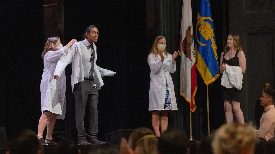 Becoming a doctor story: Faustino Gonzalez Barrales during his White Coat Ceremony