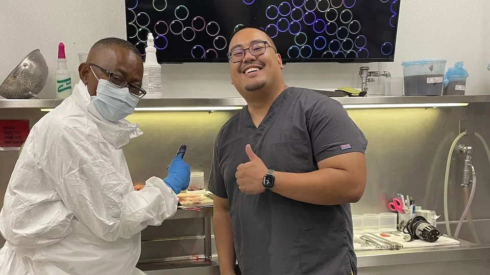 Medical student Mario Eusebio pictured in a lab