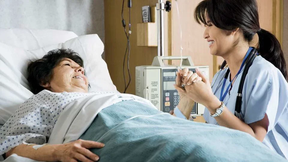 Bedside Manner Patient and Doctor Compassion Holding Hands