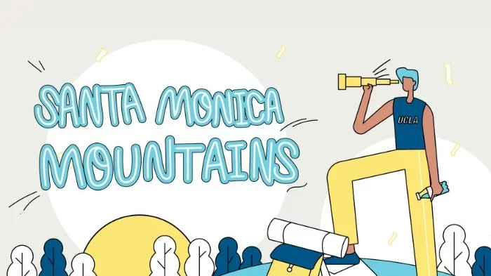 Graphic of hiker in the Santa Monica mountains