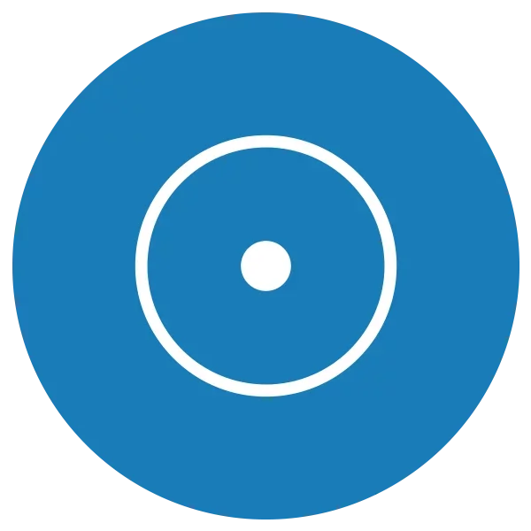 Blue and white icon representing a target