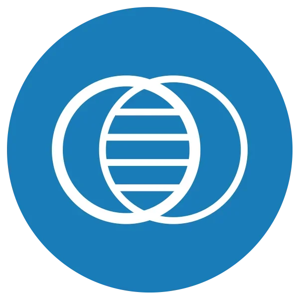 Blue and white icon representing tissue matching