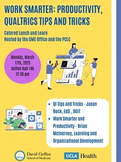 Flyer for the 2025 GME Work Smarter Lunch and Learn