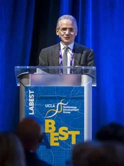 DGSOM's Dean Dubinett speaking during an LABEST medtech and bioscience event