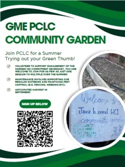 Flyer for the PCLC Community Garden Initiative