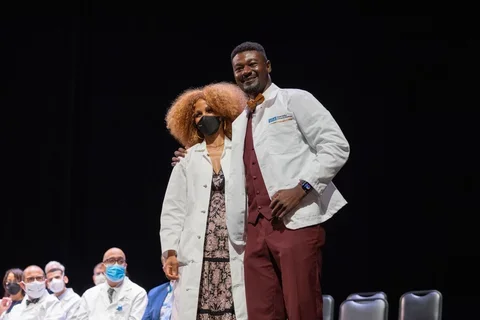 Aboubacar Cherif at the White Coat Ceremony, a milestone in his becoming a doctor journey