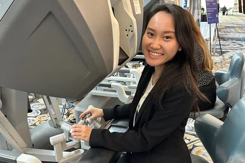 Ayesha Ng, pictured with medical equipment, shares her story of becoming a doctor