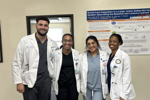 Becoming a Doctor: Yoselin Moetamedi Garcia pictured with her DGSOM classmates