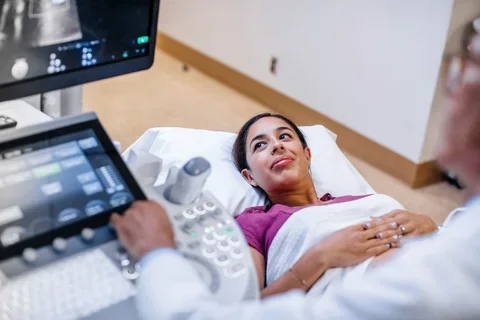 Patient getting ultrasound at the medical school