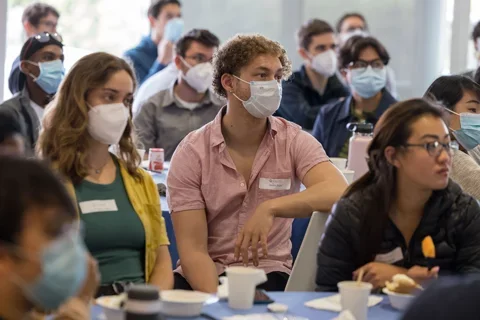 Pursuing an MD and PhD A group of students attend an MSTP event