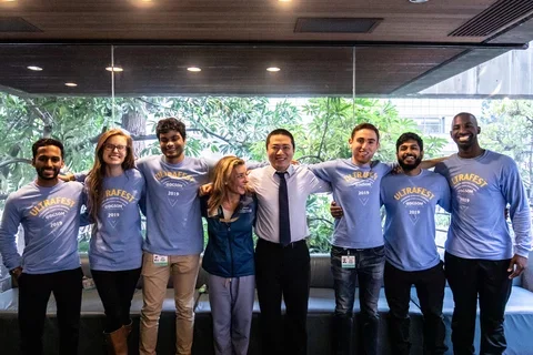 Medical students pose during the Ultrafest Ultrasound event 