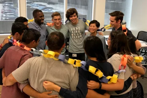 Students at a PRIME council team building event