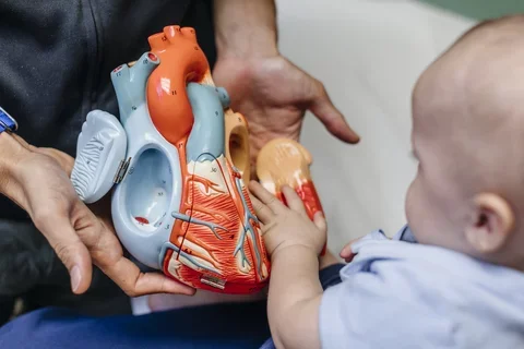 A pediatric patient in a doctor's office