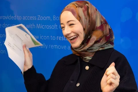 UCLA medical student Reem Karmouta, pictured celebrating Match Day, discusses matching into residency.