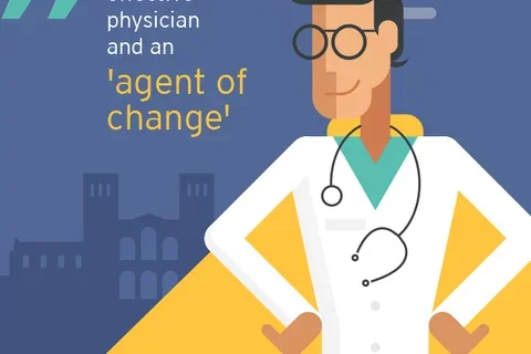 Dual Degrees for Future Physician Leaders Illustration of Super Student