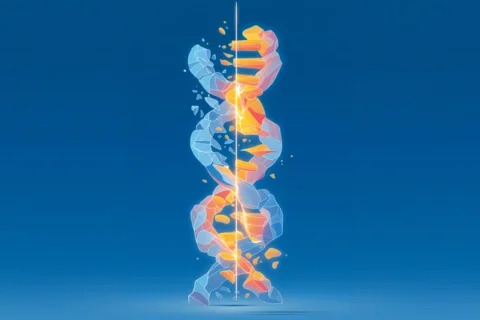 Illustration of a double helix similar to the structure of DNA