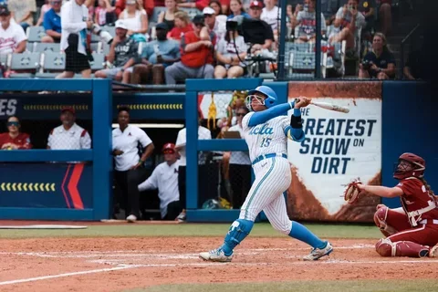 UCLA women's softball player Jordan Woolery during a game