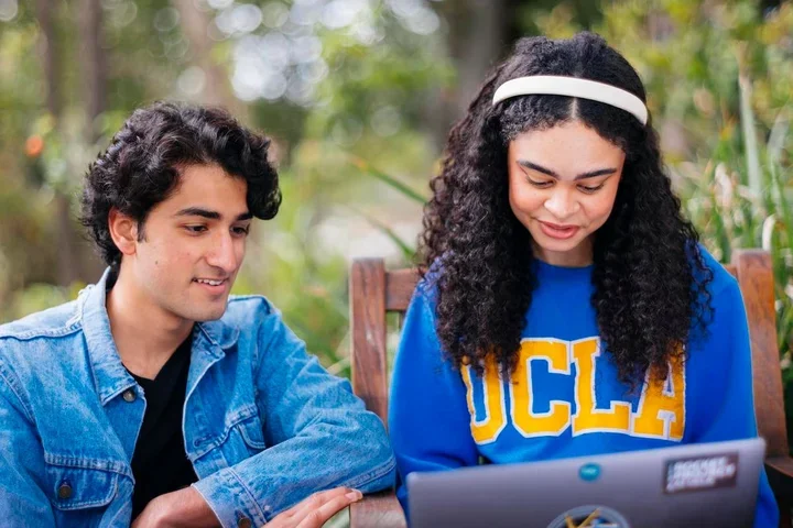 Students looking at a computer screen