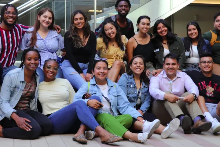 A PRIME-LA cohort gathered in the courtyard of Geffen Hall for group picture.
