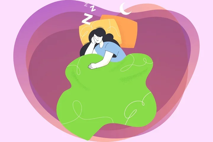 Colorful image of sleeping person