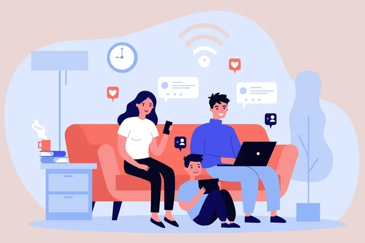 image of family on social media