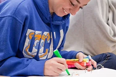 A UCLA college student studying for an exam