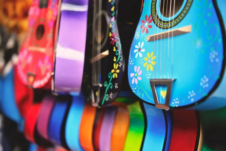 colorful artistic guitar