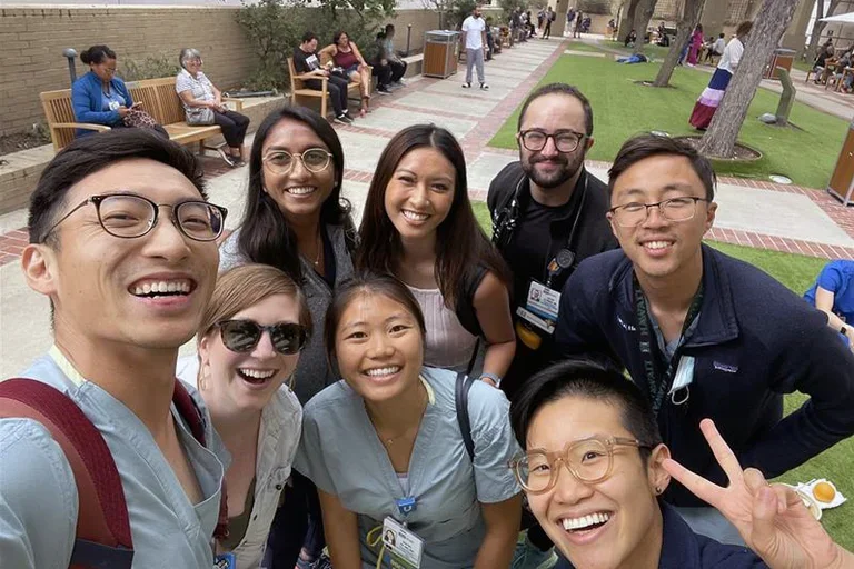 UCLA Health residents outside of Ronal Reagan Medical Center