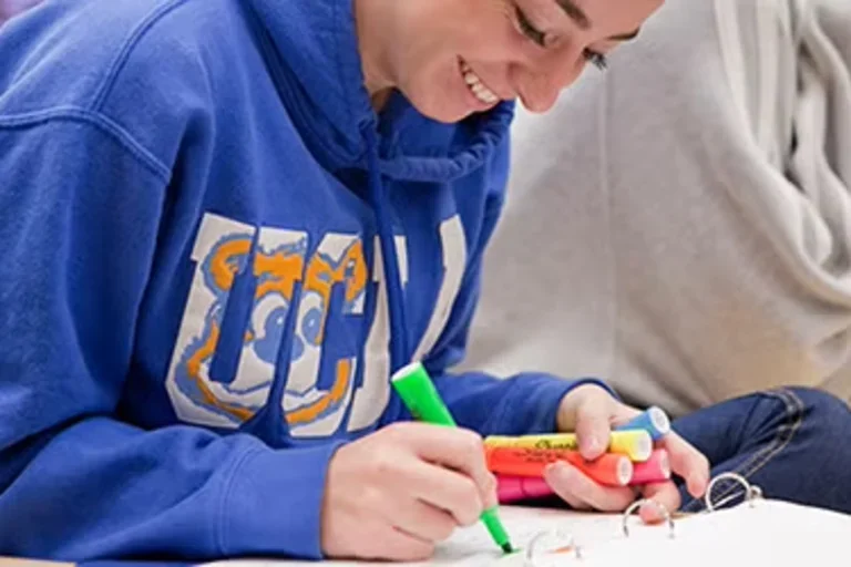 A UCLA college student studying for an exam