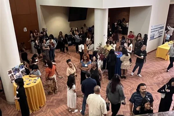 People gather to celebrate the commencement for UCLA Health interns