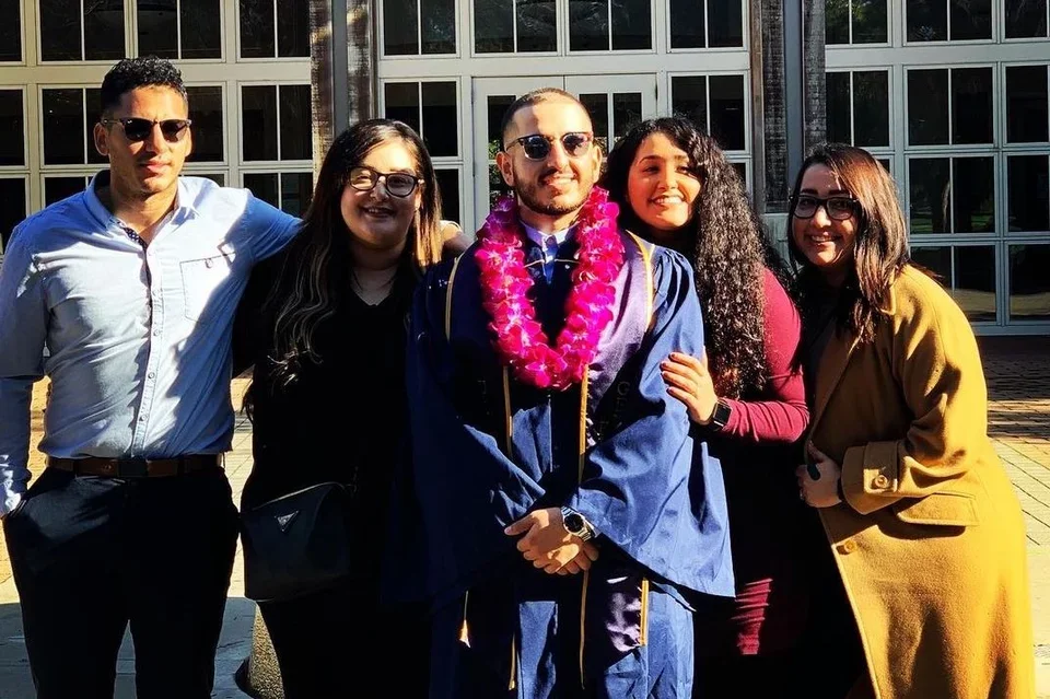 Becoming a Doctor: Gustavo Castellanos and his family at UC David graduation