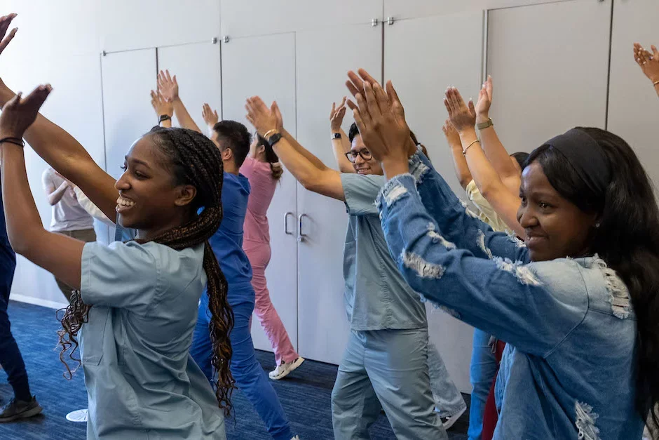 DGSOM students during a wellness workshop