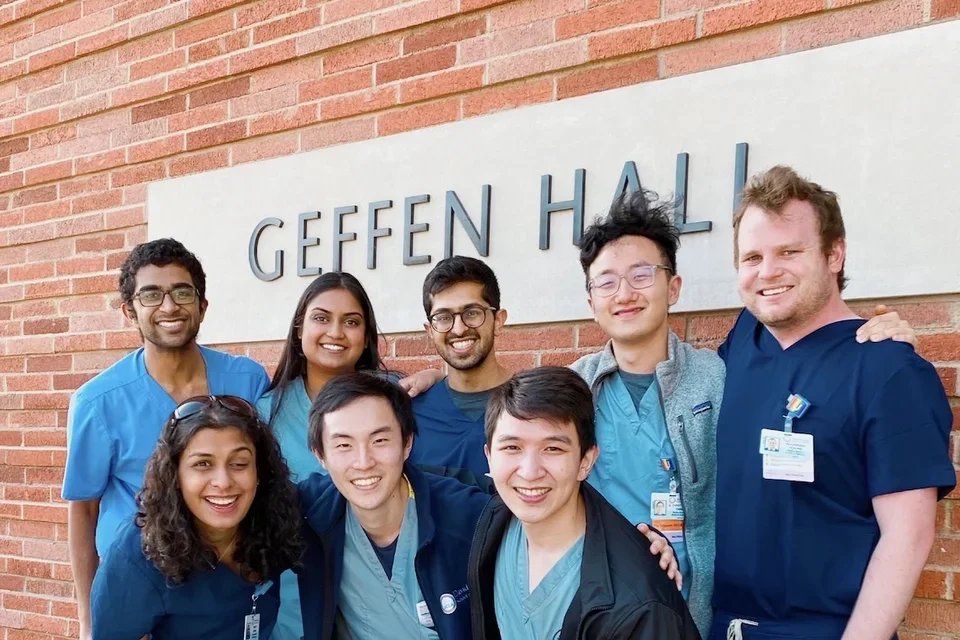 Haroon Rasheed and his friends in front of Geffen Hall