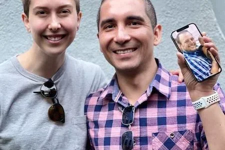 From left to right, Drs. Rebecca Rada, Felipe Saavedra and Chase Cates (phone), the first three fellows of the David Geffen School of Medicine at UCLA LGBTQ Fellowship
