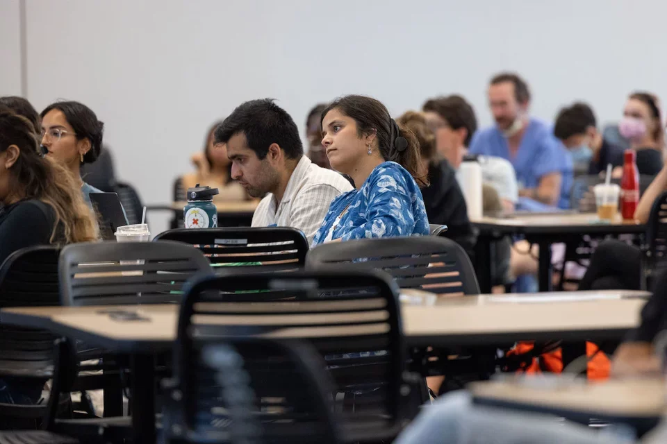 Students participate in a training exercise