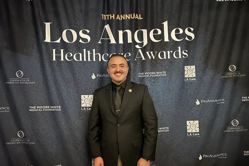Medical student Antony Alvarado, pictured here at the Los Angeles Healthcare Awards, shares his story of becoming a doctor.