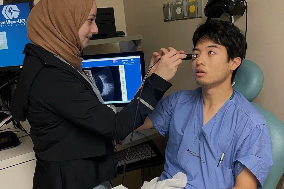 UCLA medical student Reem Karmouta, pictured during a training exercise, discusses matching into residency. 