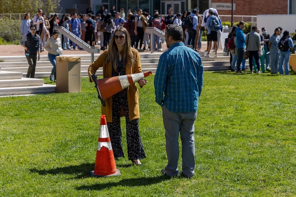 staff members repairing campus
