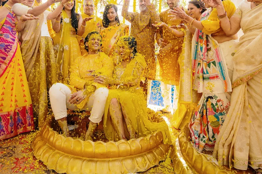 UCLA’s first medical informatics PhD, Samir Akre, pictured during his wedding. 