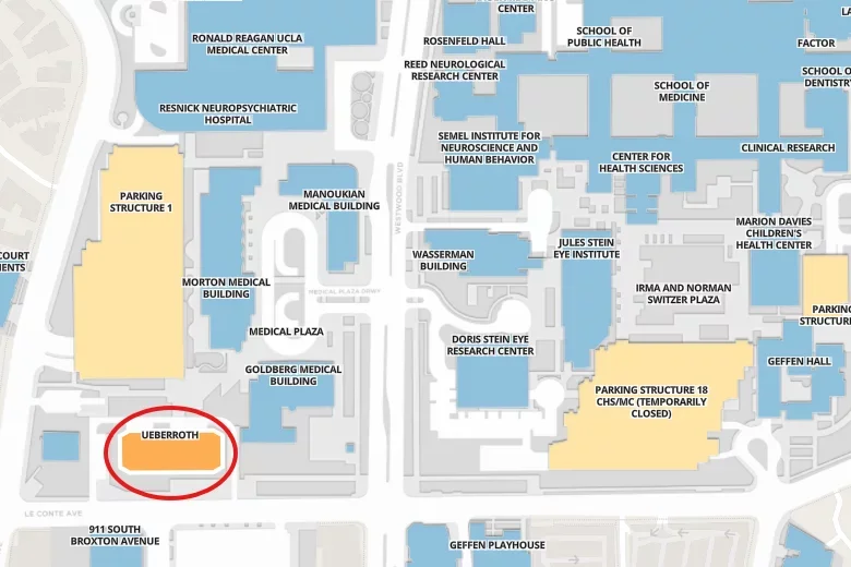 map of Ueberroth Building at UCLA