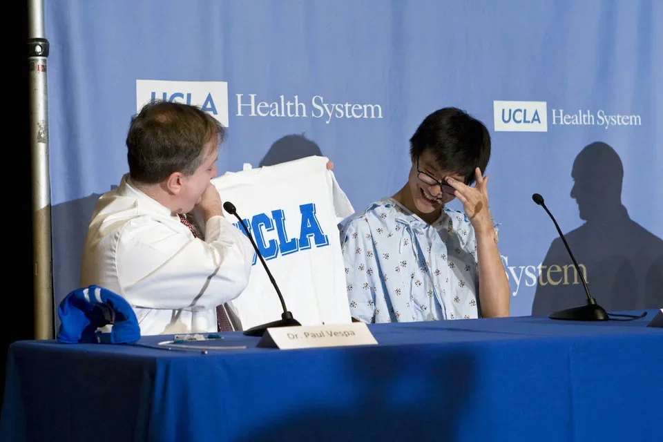 Traumatic Brain Injury Specialist Dr. Paul Vespa at a conference 