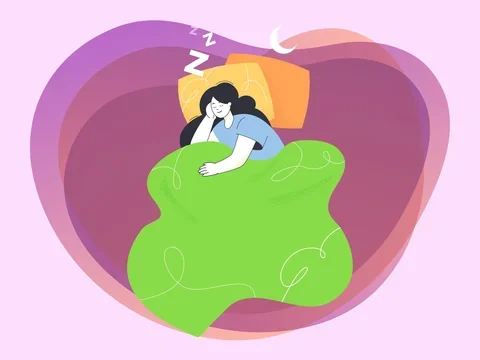 Colorful image of sleeping person