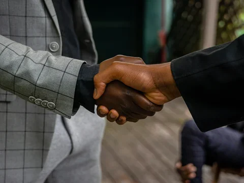 Two men shaking hands
