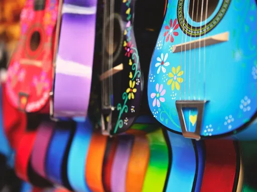 colorful artistic guitar