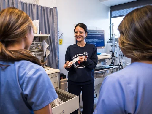 A UCLA Health Nursing preceptor teaching students at Ronald Reagan UCLA Medical Center