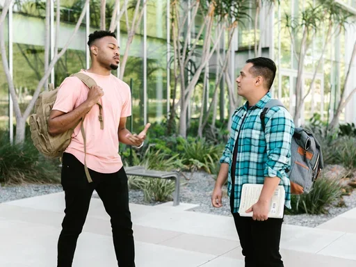 2 students speaking 